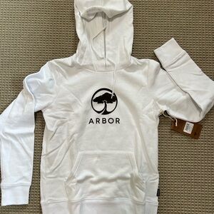 Arbor White Hoodie with Black Logo